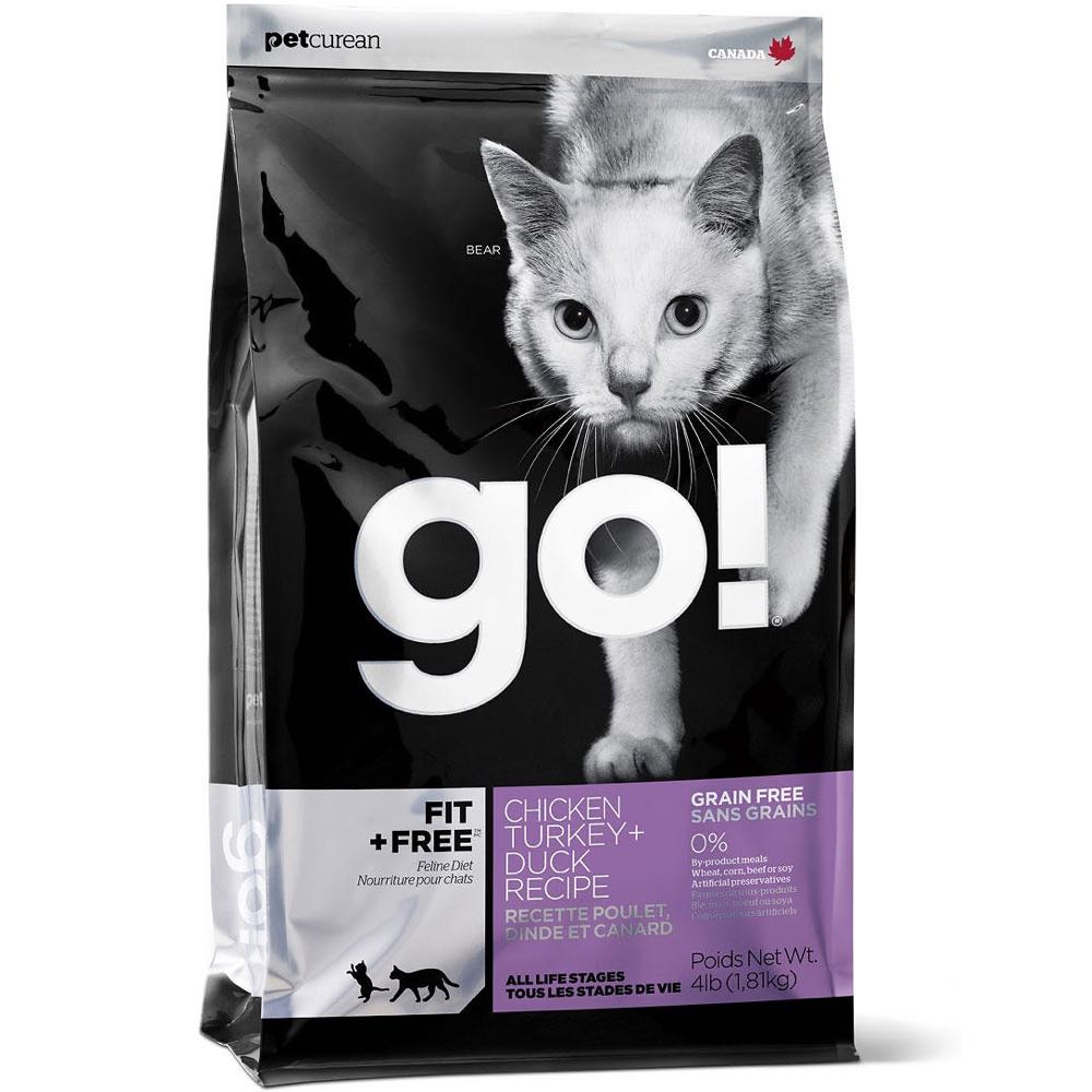 "GO! Fit + Free Grain-Free Chicken, Turkey & Duck Recipe Dry Cat Food"