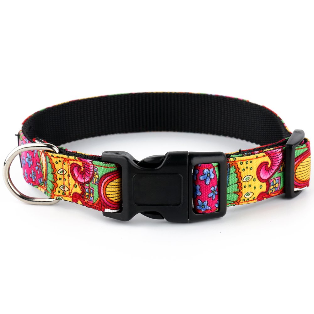 Loyal.D Cotton Canvas Dog Collar - Happy Hippy