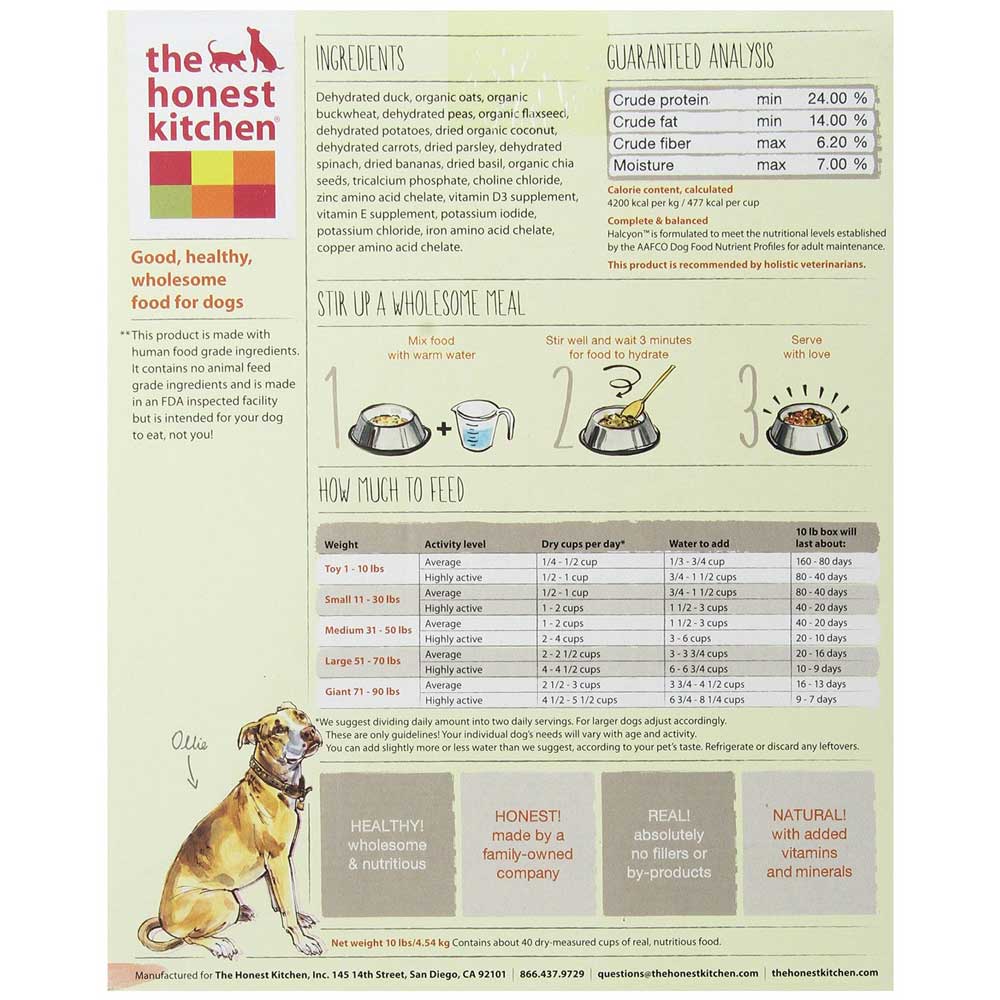 The Honest Kitchen Halcyon Whole Grain Dehydrated Raw Dog Food
