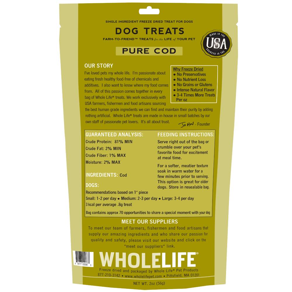 Whole Life Originals Freeze Dried Cod Dog Treats